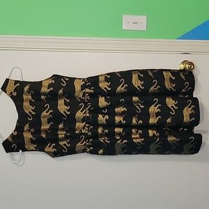 Black and gold panther dress